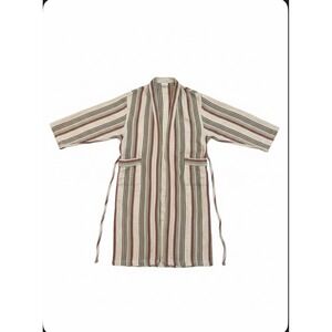 Odd Bird Womens Size S/M Rainbow Brown Striped Robe Tie Waist 3/4 Sleeve Boho